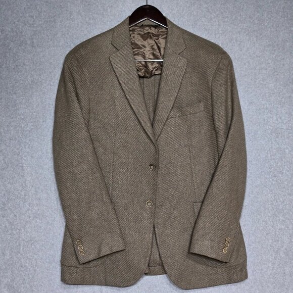 Ermenegildo Zegna Heritage Blazer Mens Size 40 Beige Single Breasted Two Button - Picture 3 of 16